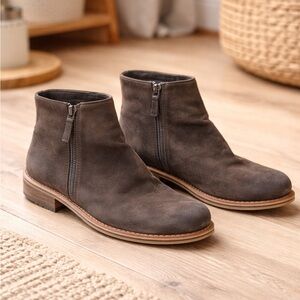 Women’s Suede Side-Zip Ankle Boots - Brown